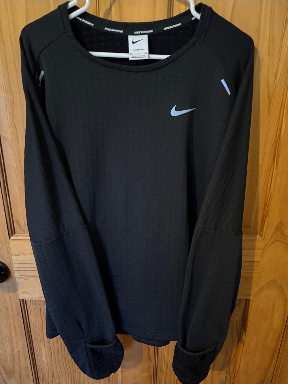 Nike Black Crewneck Running Sweatshirt with Reflective Swoosh